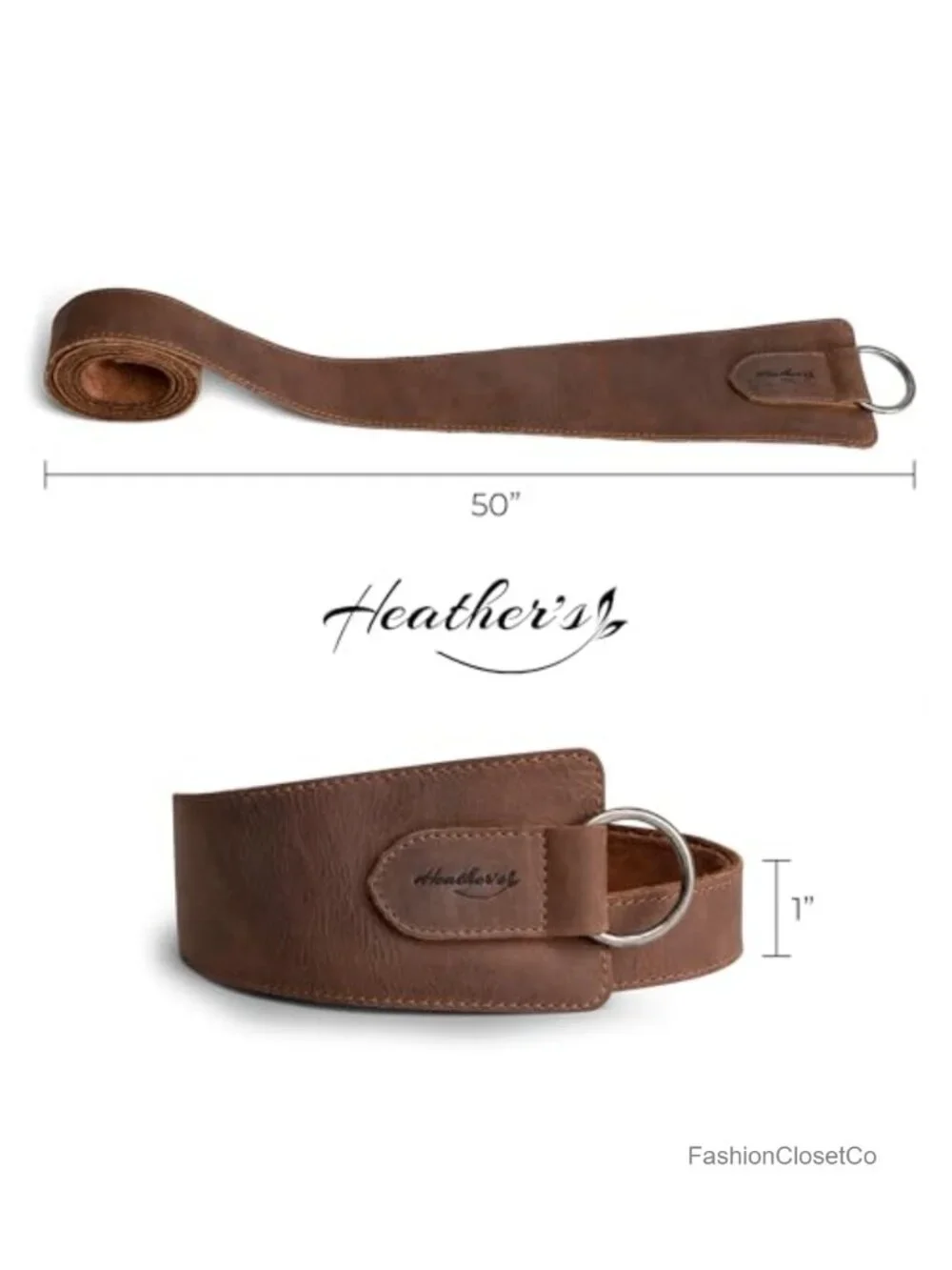 Handmade Full Grain Leather Waist Belt with Ring Closure – Adjustable Women's